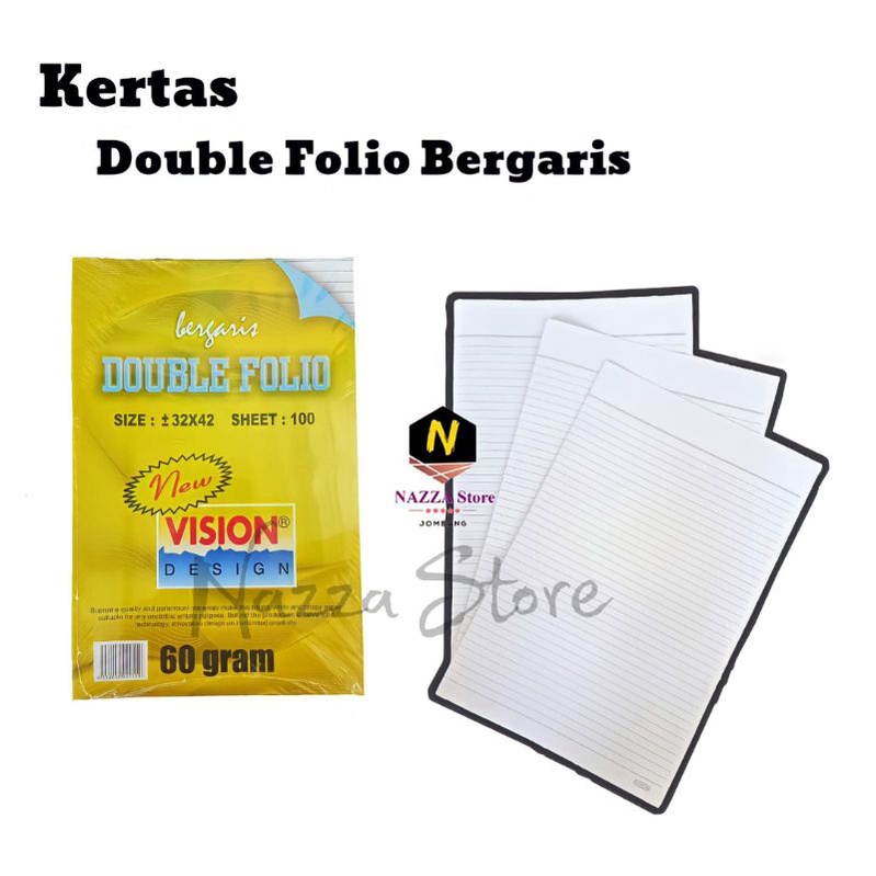 

VISION - KIKY Kertas Double Folio Bergaris 10 pcs