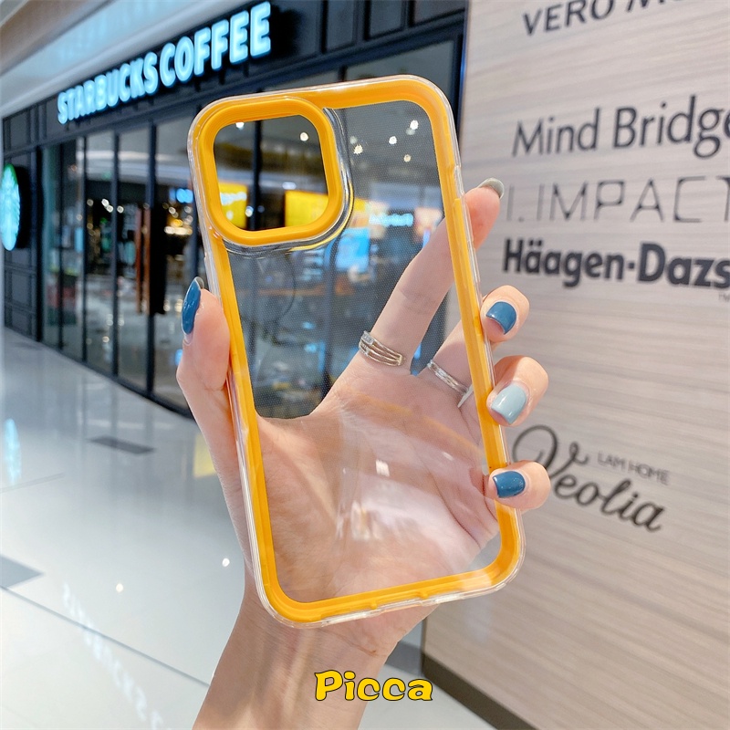 3 In 1 Case Transparan Untuk Oppo A57 2022 A15 A55 A15s A95 A77s A5s A3s A9 A5 A7 A12 A1k A16 A16s A54 Reno 4F 4 Lite 5 6 5F A7 A2 A92 A93 A53 A7 Cover Warna Lembut