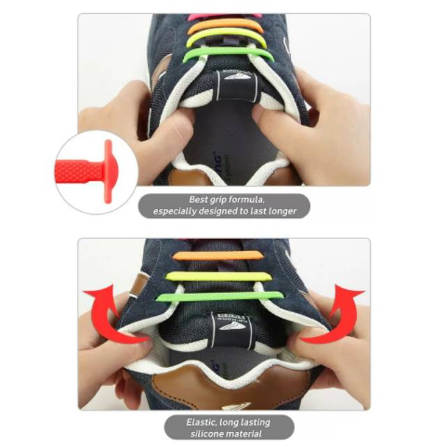 Good Bye Tie Tali Sepatu Silikon Coolnice 1 Set / Premium Shoe Lace Silicone BUKAN Original