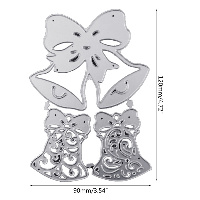 Cetakan Stensil Cutting Dies Motif Lonceng Natal Bahan Metal Untuk Scrapbook Craft DIY