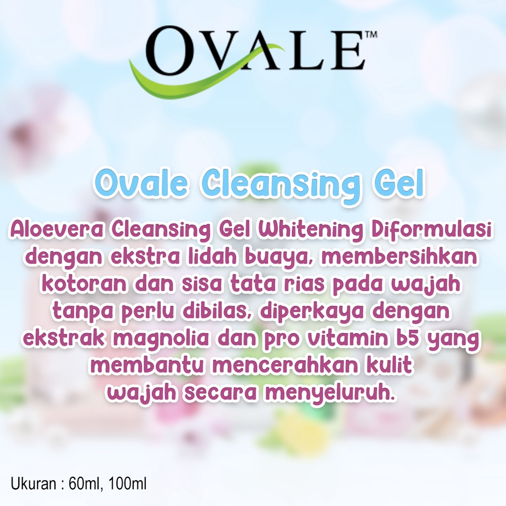 OVALE FACE CARE SERIES ( FACE MASK MUTIARA, BEDAK DINGGIN / CLEANSING GEL )