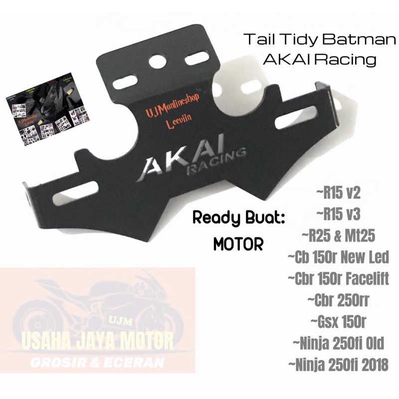 Tail Tidy Breket Plat Nomor Model Batman ,Pendek ,Panjang Buat R15 V2/V3/R25/Cbr150r/Ninja250 Fi/Gsx