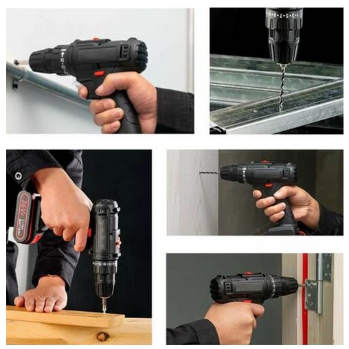 Bor baterai bor listrik dengan isi ulang baterai lithium 68V/108V Autentik Bor listrik reversibel / mesin bor baterai impact cordless drill beton tembok kayu besi