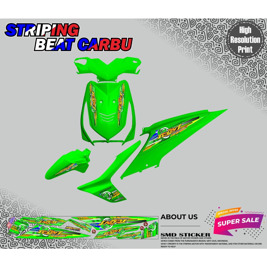 STRIPING VARIASI HONDA BEAT CARBU STRIPING MURAH BEAT CARBU STICKER VARIASI BEAT