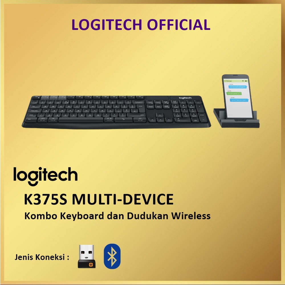 Logitech K375s Multi Device Bluetooth + Wireless Keyboard with Stand