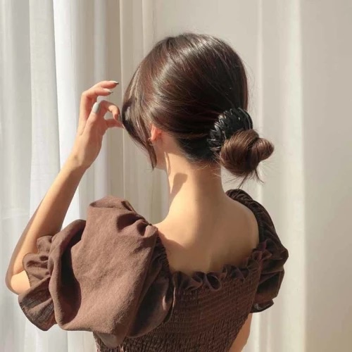 Jepit rambut korea ikat cepol korean jepitan ponytail hairpin clip hair rope buckle fold hairband