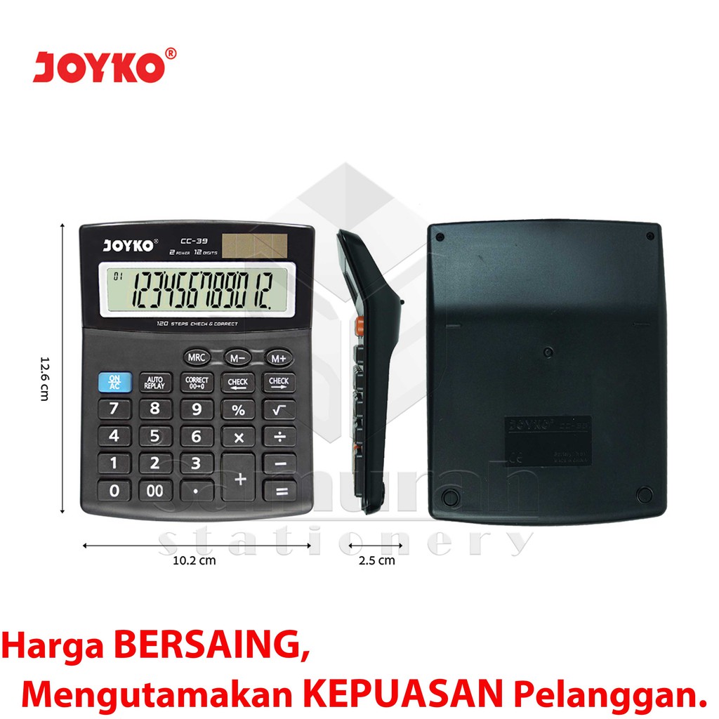 

Kalkulator Meja Joyko CC 39 / Mesin Hitung CC-39 / Calculator 12 Digit / Check Correct / Big Display
