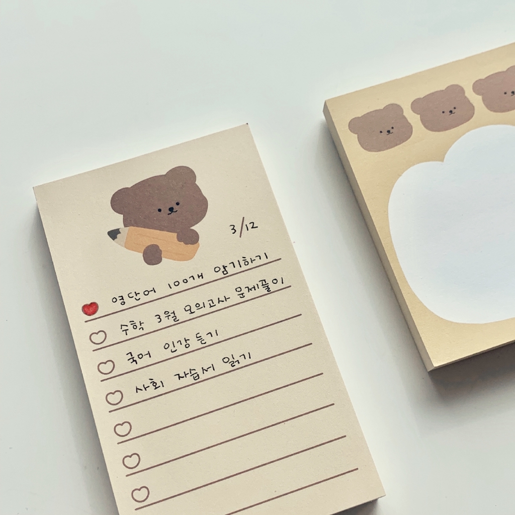 Sticky Notes Bentuk Beruang Lucu