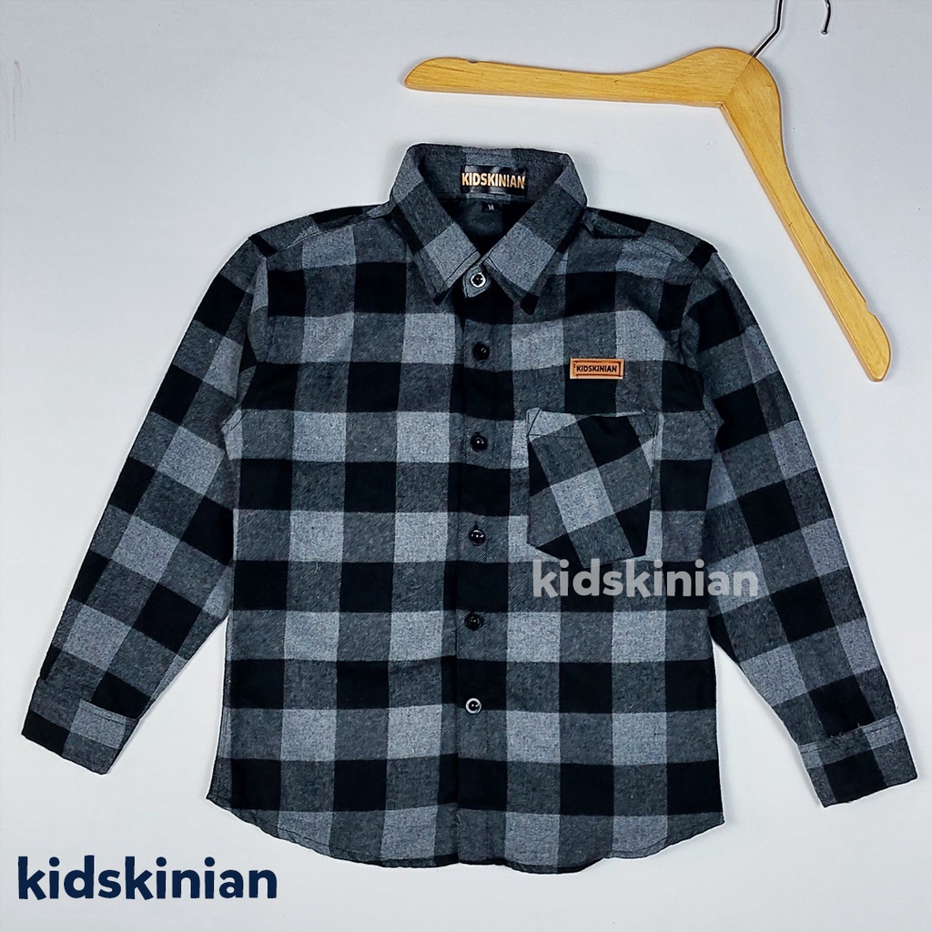 Kemeja Flanel anak laki laki dan Perempuan Baju Atasan Hem Planel Fashion Flannel Import usia umur 2 3 4 5 6 7 8 9 10 11 Tahun Cowok Cewek