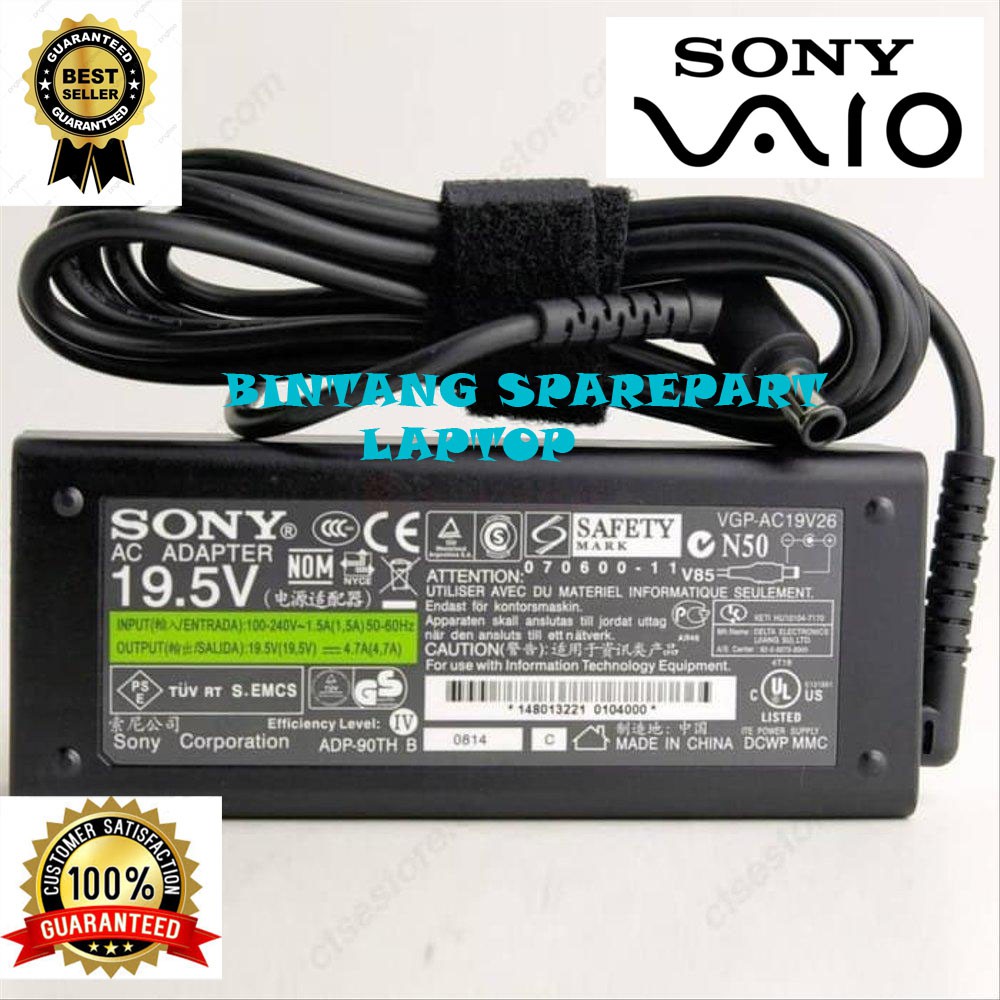 Adaptor charger ORIGINAL Sony vaio 19,5v 4,74a 19.5v 4.74a