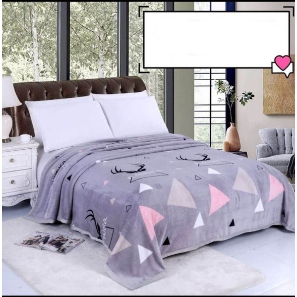 Selimut Bulu Halus 140x190 Motif Dewasa Aesthetic Blanket Termurah Terlaris Berkualitas New Arrival-Flamingo Rusa