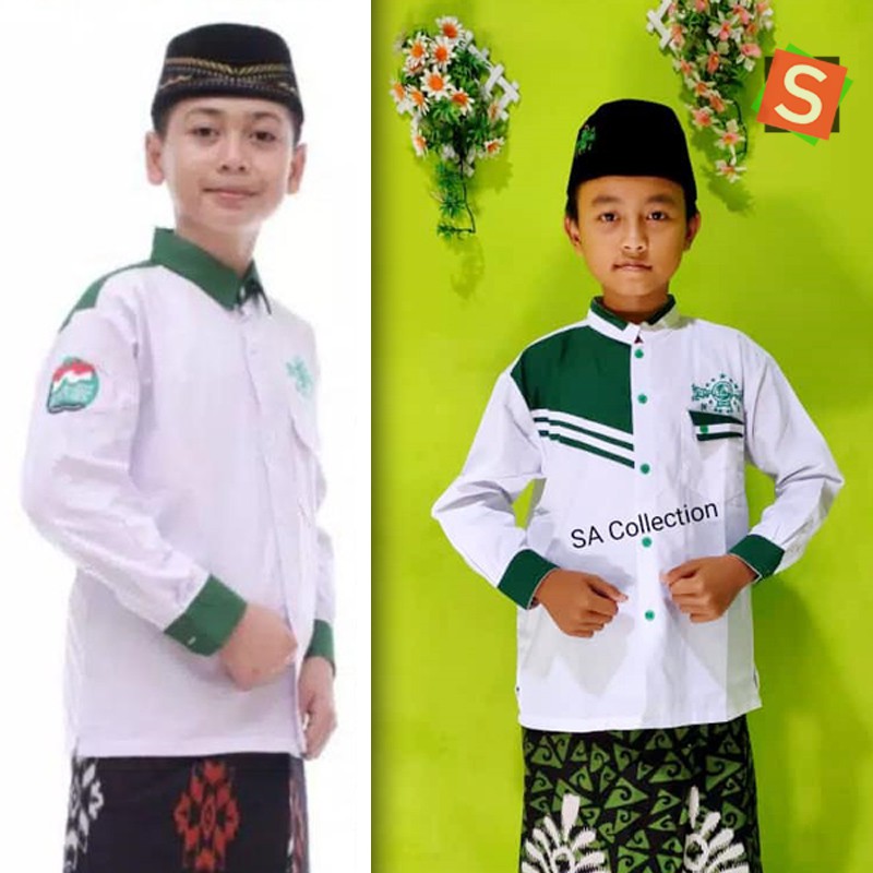 Kemeja Koko Anak Remaja SD SMP / Baju Koko NU Bordir / Koko HSN Anak