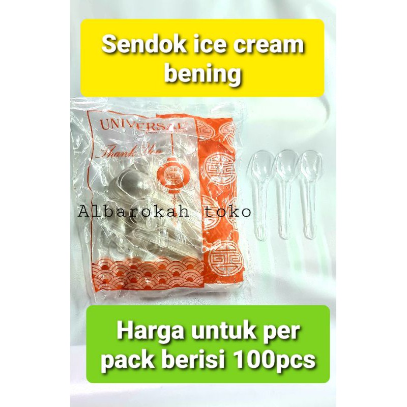 Sendok ice cream pastik bening transparan / sendok STB bening transparan