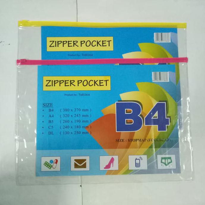 

Map Plastik Zipper Pocket B4