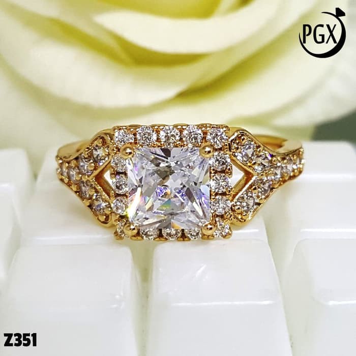 Cincin Berlian Replika Perhiasan Xuping Asli Original Lapis Emas Z351