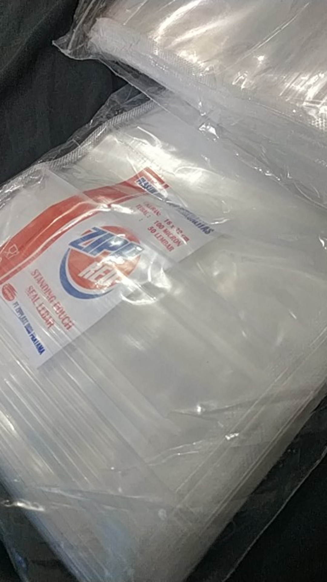 Pack Standing Pouch 14x22 14 X 22 Double Seal Ziplock Plastik Klip Kemasan Berdiri Bening Transparan