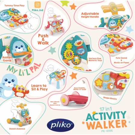 Pliko 17in1 Activity Walker My Lil Pal 17 in 1 mainan belajar jalan baby walker