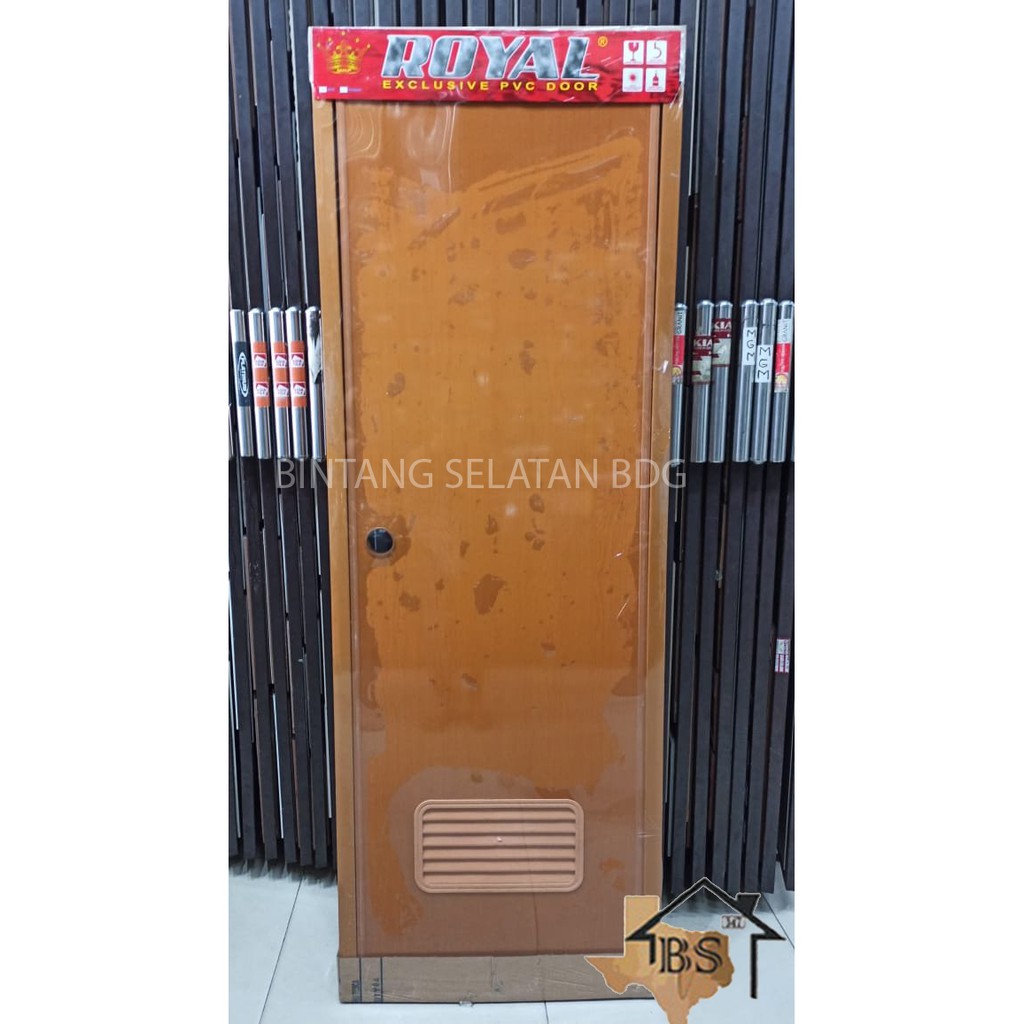 PINTU PVC PINTU KAMAR MANDI PLASTIK ROYAL EXCLUSIVE COKLAT MOTIF JATI