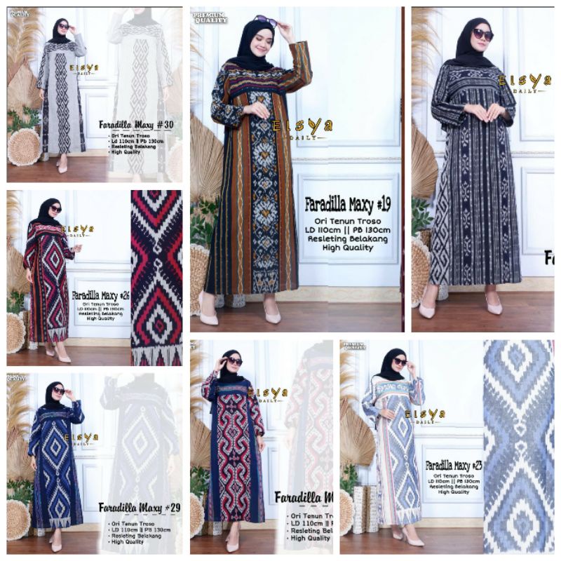 Premium Series Gamis Kayara Maxi 2 Ori Tenun Troso Dress Batik Soloan Muslim Modern Super Duper Cant