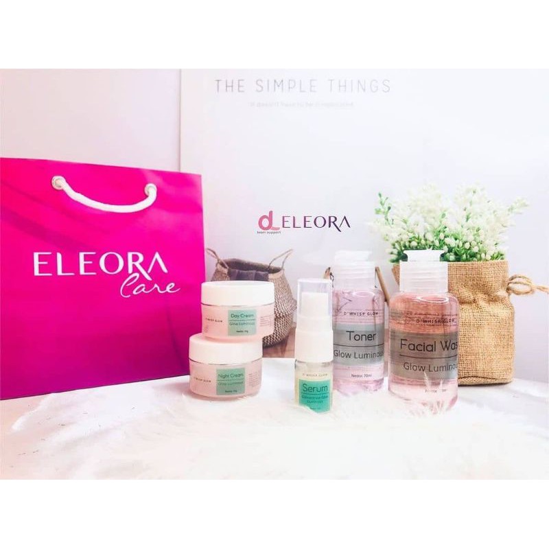 Paket Cream Eleora Glow Luminious Pemutih Wajah Glowing Brightening Whitening Original D'WHISP BPOM