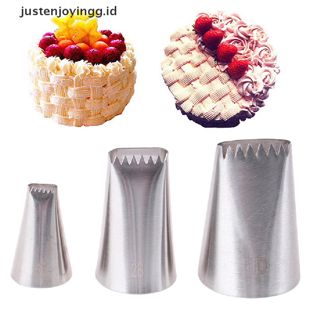 3 Pcs Nozzle Pipa Icing Bahan Stainless Steel