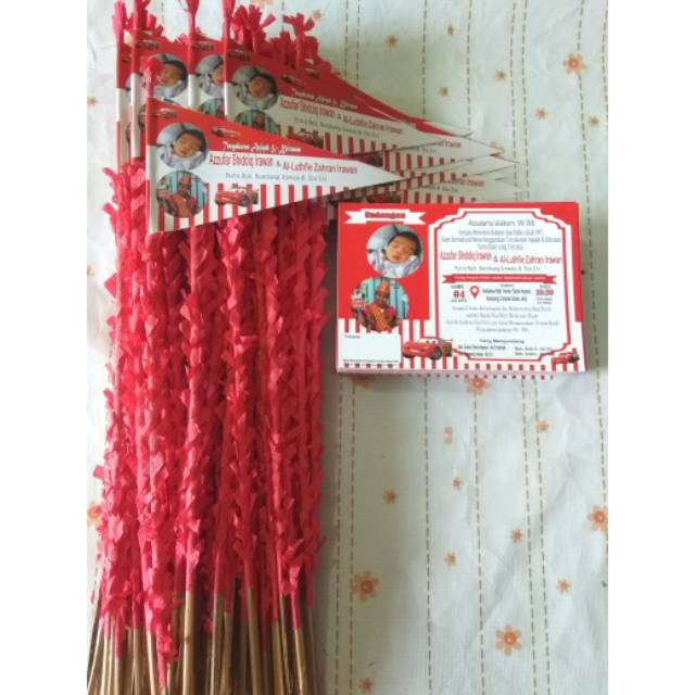 Undangan +bendera aqiqah unik costum 1800