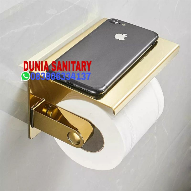 Tempat Tissue Stainless SUS 304 GOLD BLACK STAINLESS dispenser Tisue toilet kamar mandi