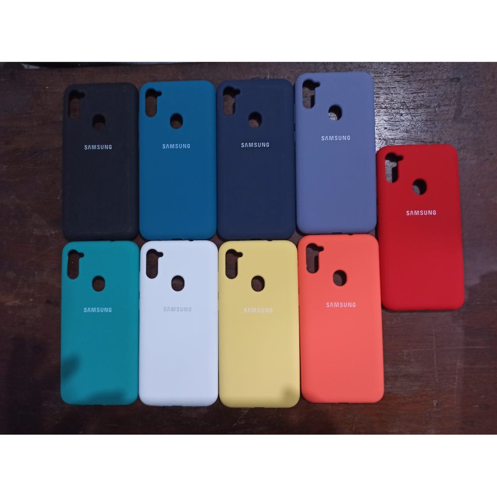 Samsung Galaxy A11 M11 Silicone Full Cover Soft Case Silikon Original