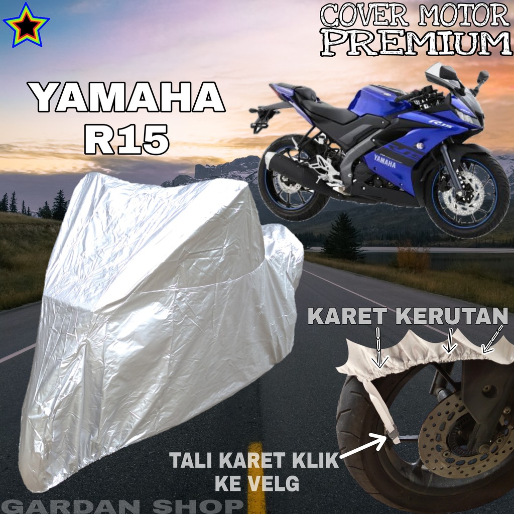 Sarung Motor YAMAHA R15 SILVER POLOS Body Cover Penutup Motor Yamah PREMIUM