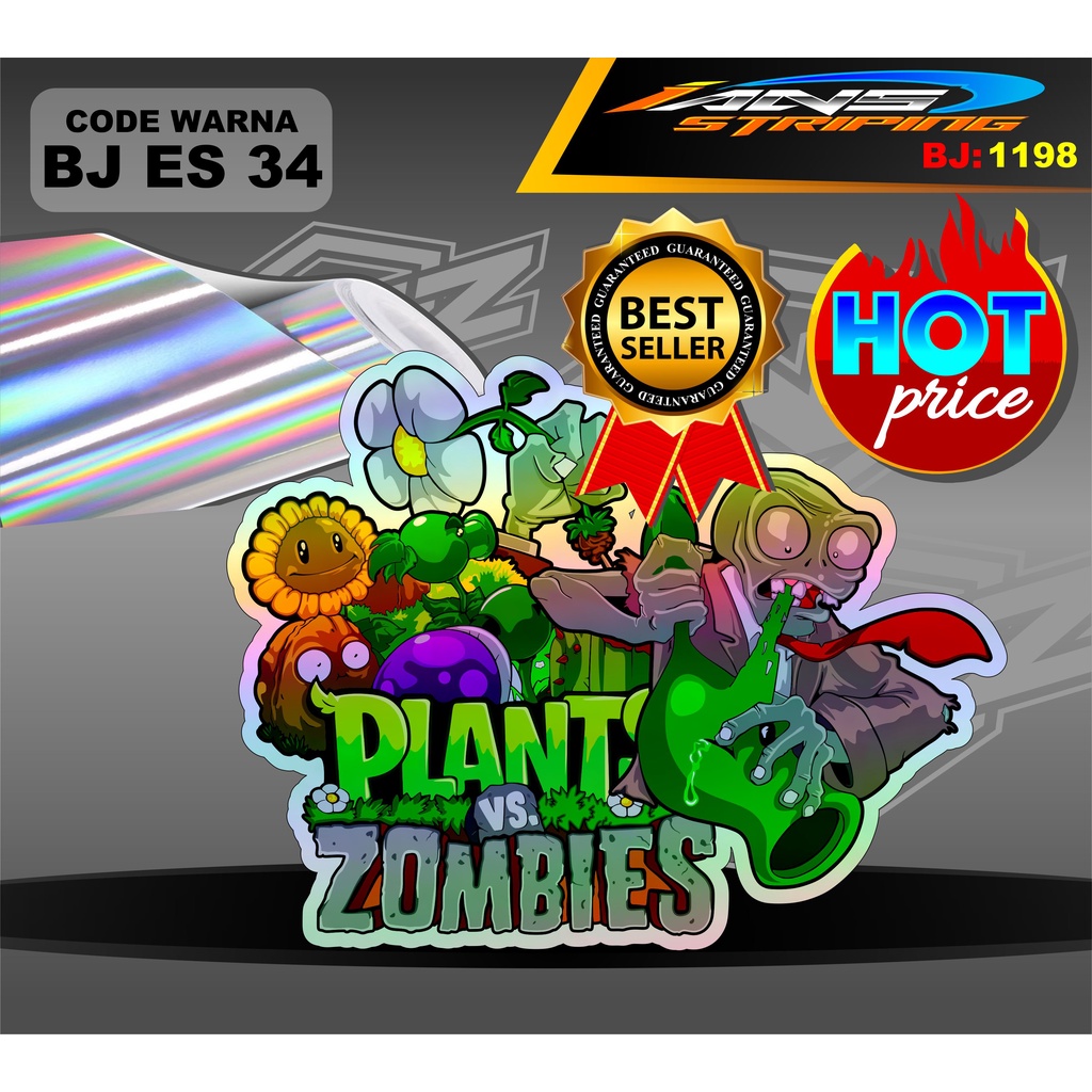 STICKER AESTETIC PLANTS VS ZOMBIE / STIKER HOLOGRAM