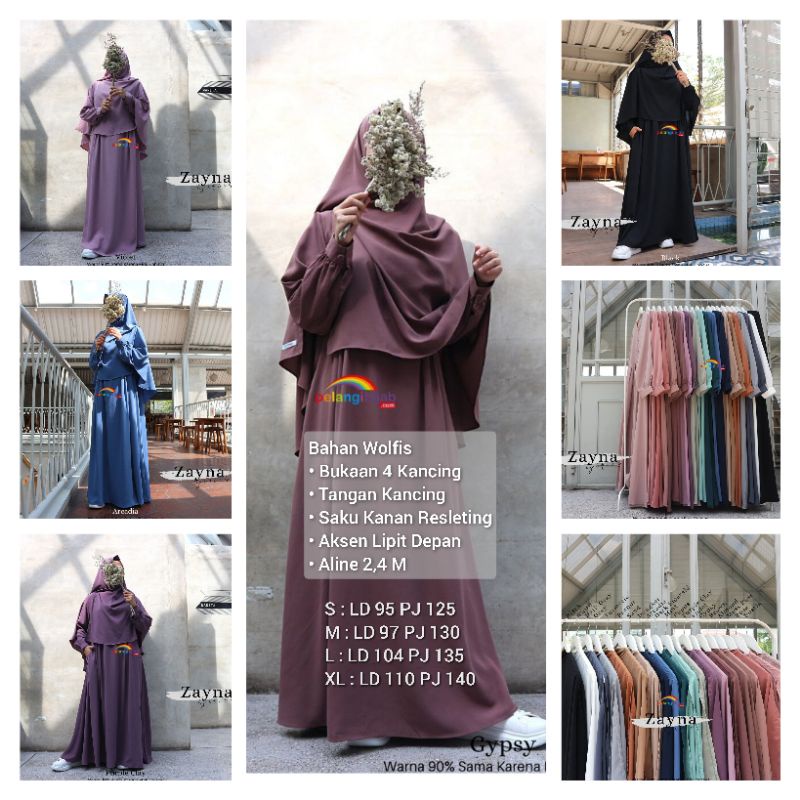 Gamis Zayna Series dress only pelangi hijab