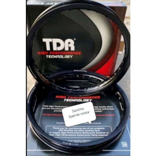 Velg tdr w shape set 160/185 ring 17 ring 18 black hitam