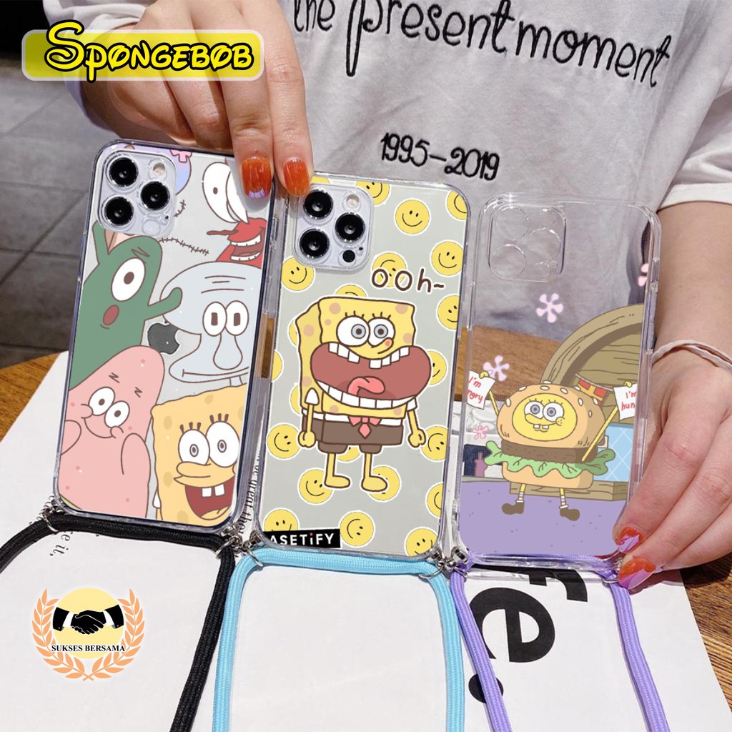 Softcase Slingcase Lanyard Bening SPONGEBOB Samsung A11 M11 A12 A20s A21 A21s A20 A30 M10s BSB3900