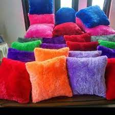 SARUNG BANTAL KURSI/SOFA BULU rasfur/uk 40x40cm polos