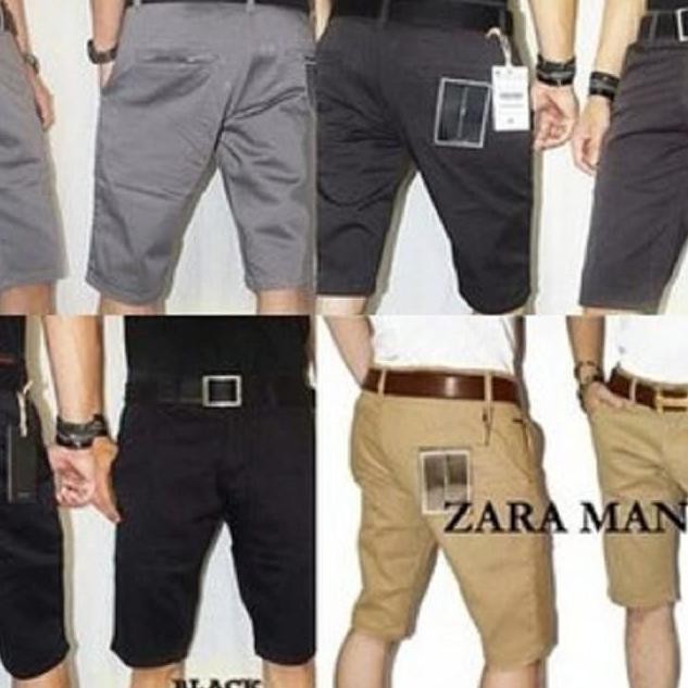 GH233 Celana Pendek Hitam Abu Chino Zara Man / celana chinos | Cargo Slimfit *