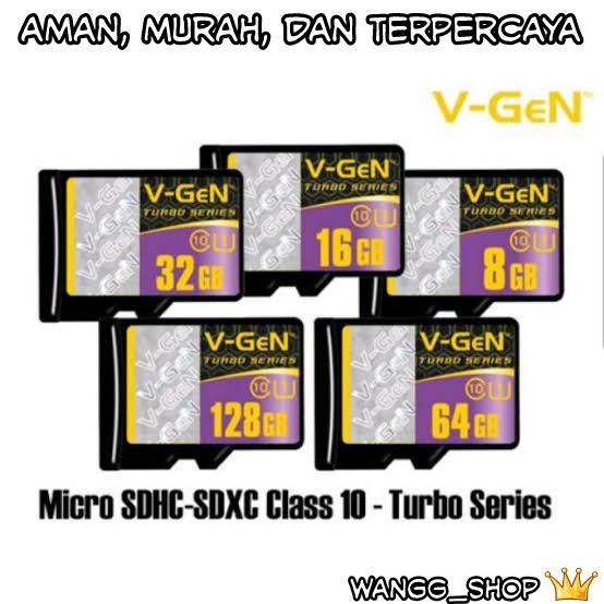 MICRO SD / MEMORI V-GEN KAPASITAS 8GB / 16GB / 32GB / 64GB