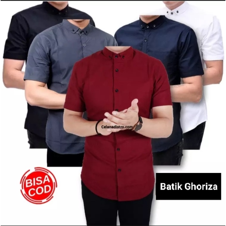 Kemeja Polos Katun Kerja Kantor Formal Lengan Pendek Pria / kemejapria/kemejakerja