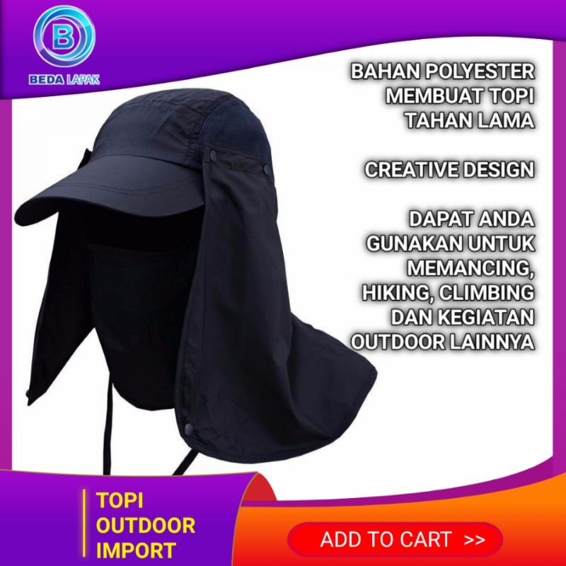 Topi Mancing Jepang Pria Import Topi Pancing Jepang Masker Anti UV