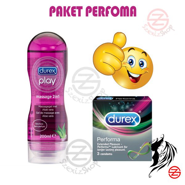 Termurah PAKET PERFORMA ( DUREX play massage 2 in 1 + Durex kondom performa) Diskon