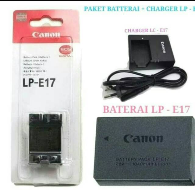 paket batre charger kamera canon eos m3 m5 m6 200D 750D 760D 800D 77D