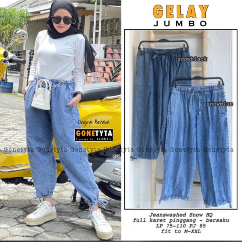 Celana Jeans Wanita KONVEKSIANA Joger Pant Baggy Jean terkini ALLSIZE FIT XL