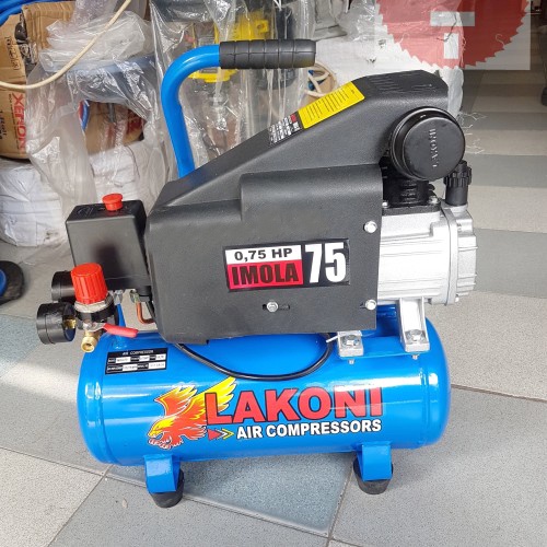 paket kompresor listrik Lakoni imola 75 Oilless Silent 3/4 0.75 HP 9 Liter OL07-09 free coupler 2 cabang