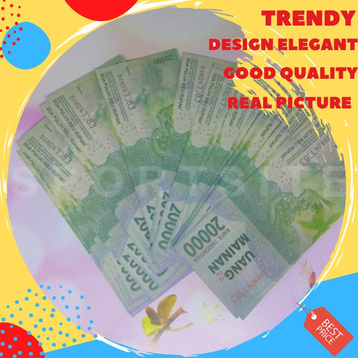 Uang Kertas 20 Ribu Cetakan Baru Mainan Anak Role Play Mirip Asli SS586