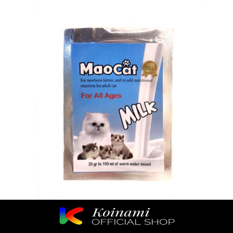 MAOCAT MILK 20gram / susu kucing semua umur kitten ADULT / btm | Shopee