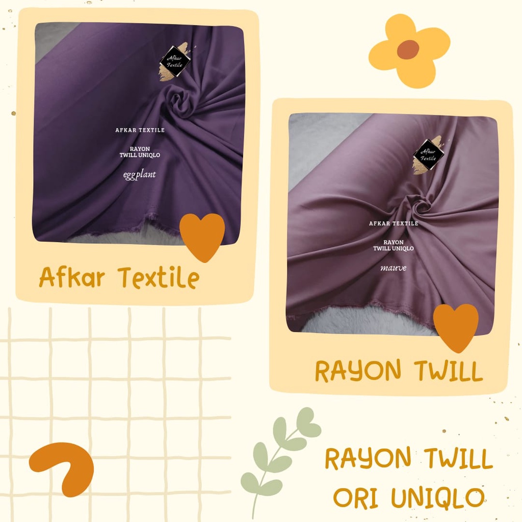 Kain Rayon Twill Uniqlo / Katun Twill - Original Import Premium Class