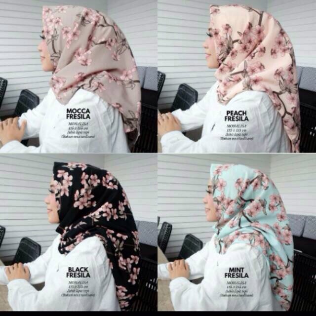 Jilbab motif bunga