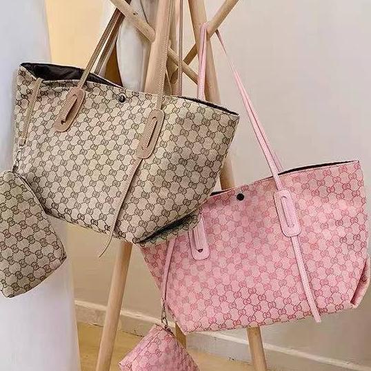 ♟ RYX - GD Pattern Tas Tote Casual Ukuran Besar Wanita Fashion Casual - Ori Import ֍