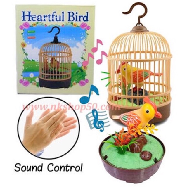 Heartfull Bird / Mainan Sangkar Burung Sensor Tepuk