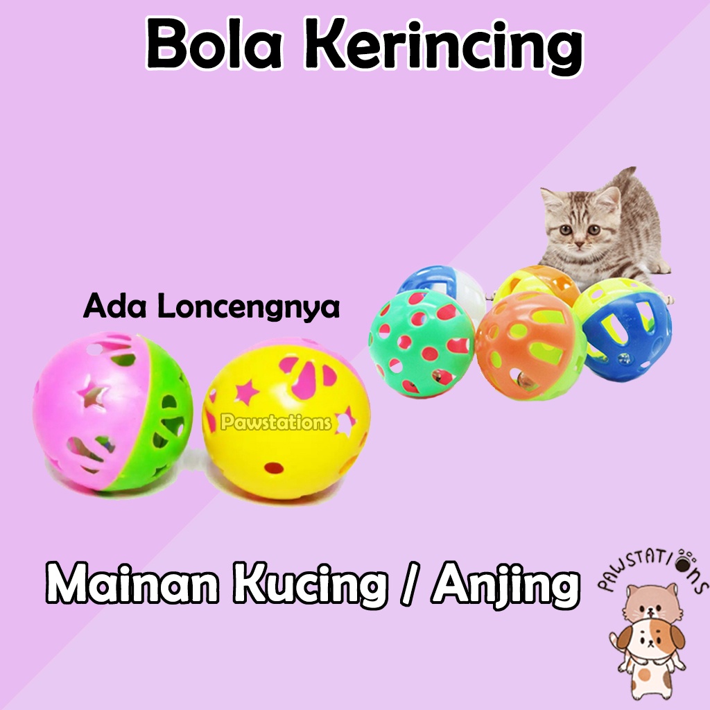 Bola Mainan Kucing Bola Mainan Anjing Bola Mainan dengan Lonceng Bola Kerincing Bola Berbunyi