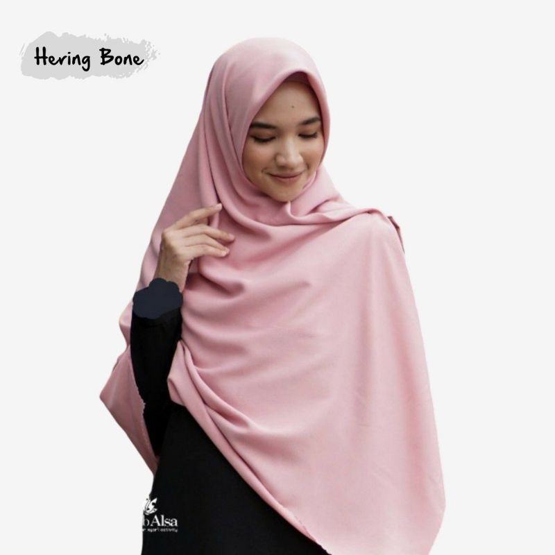 Heringbone Alsa | khimar segiempat syar'i | Hijab Alsa